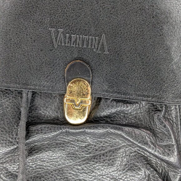 Valentina Genuine Leather Backpack Purse Black - Picture 2 of 5